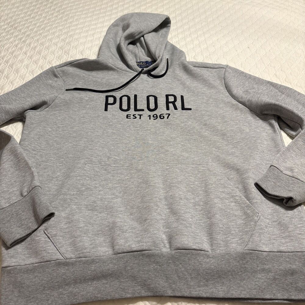 Polo Ralph Lauren Men’s Hoodie Size Large Embossed POLO RL EST Sweatshirt